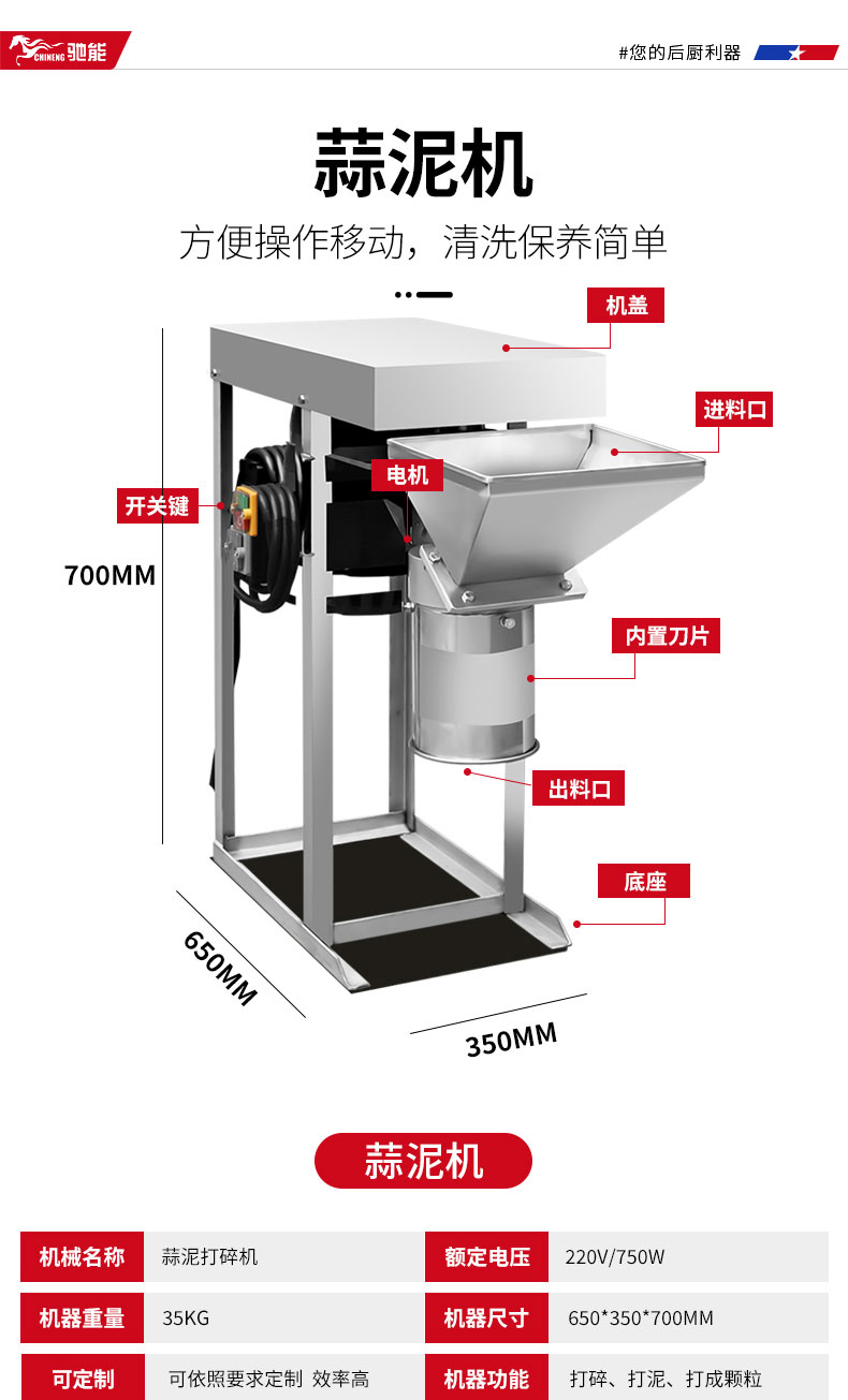 驰能切葱机产品参数2