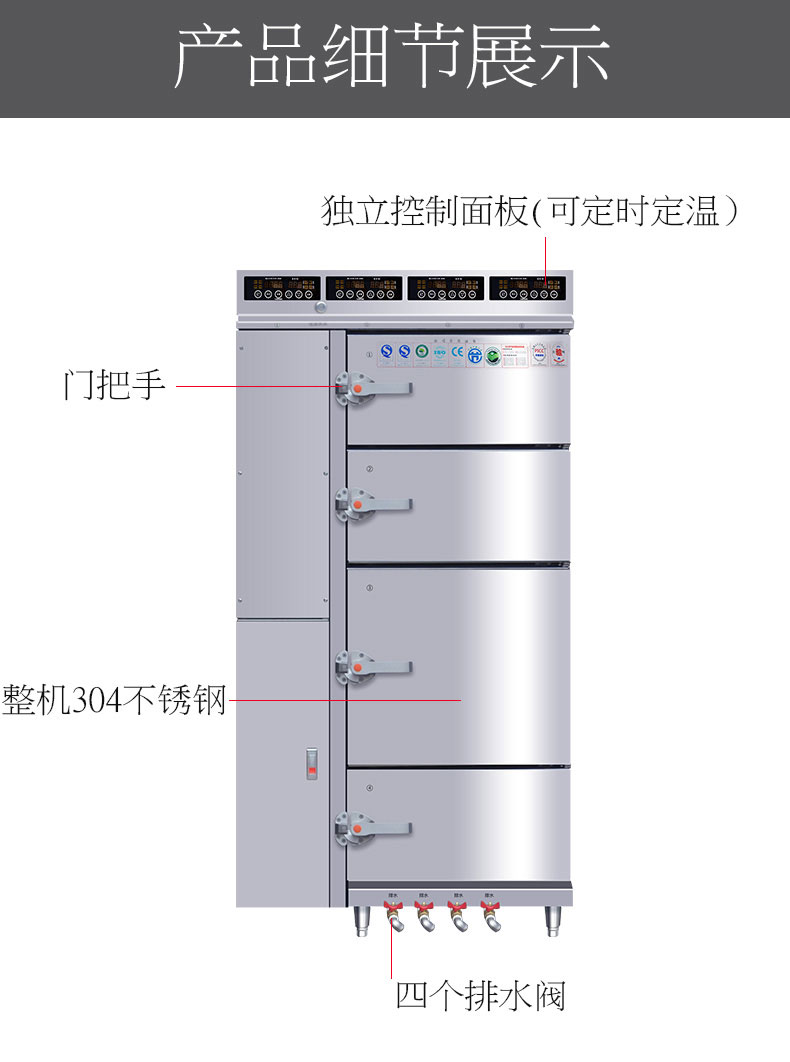 驰能多门蒸柜局部细节1