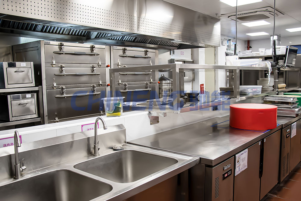 200-300School canteen kitchen 3D Rendering