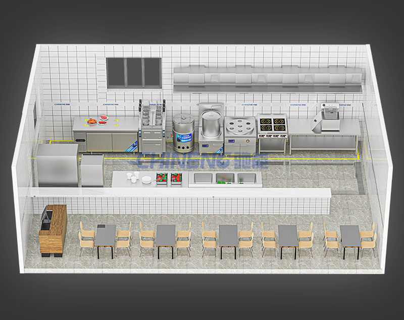 Porridge and noodlesSoup noodle porridge shop 3D Rendering