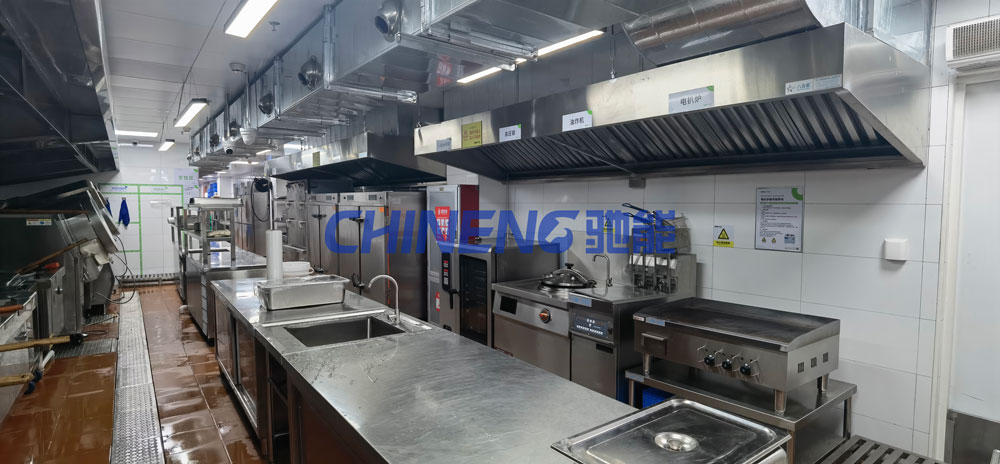 Medium-sized multi-course Chinese restaurantChinese restaurant kitchen 3D Rendering