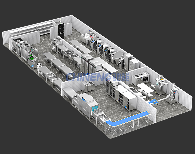 200-300Intelligent canteen 3D Rendering